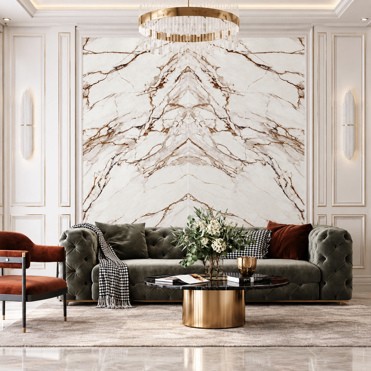 Calacatta Light Red BM square application concept