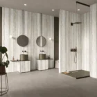 Heaven Travertine Taupe square application concept