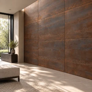 Metal Corte square application concept